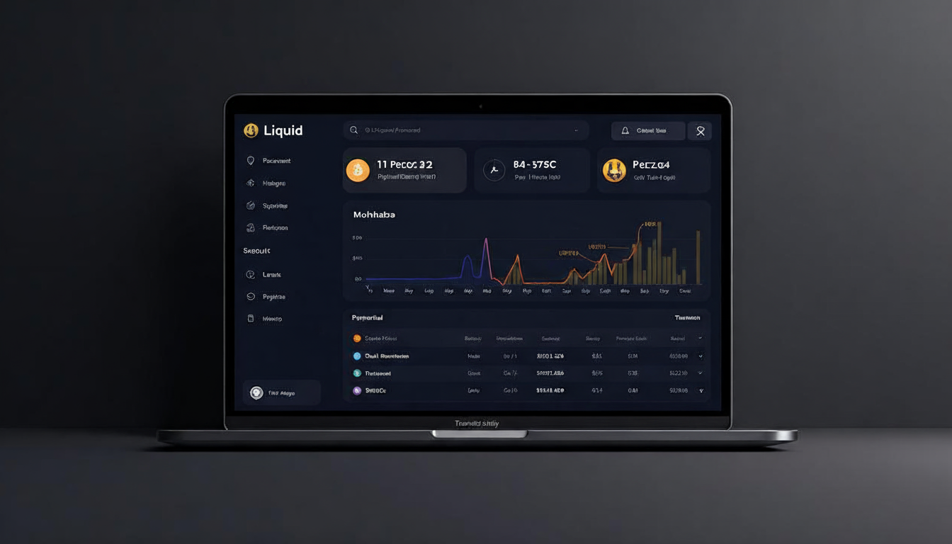 Liquid Desktop Application Interface showing L-BTC wallet, asset management, and transaction features
